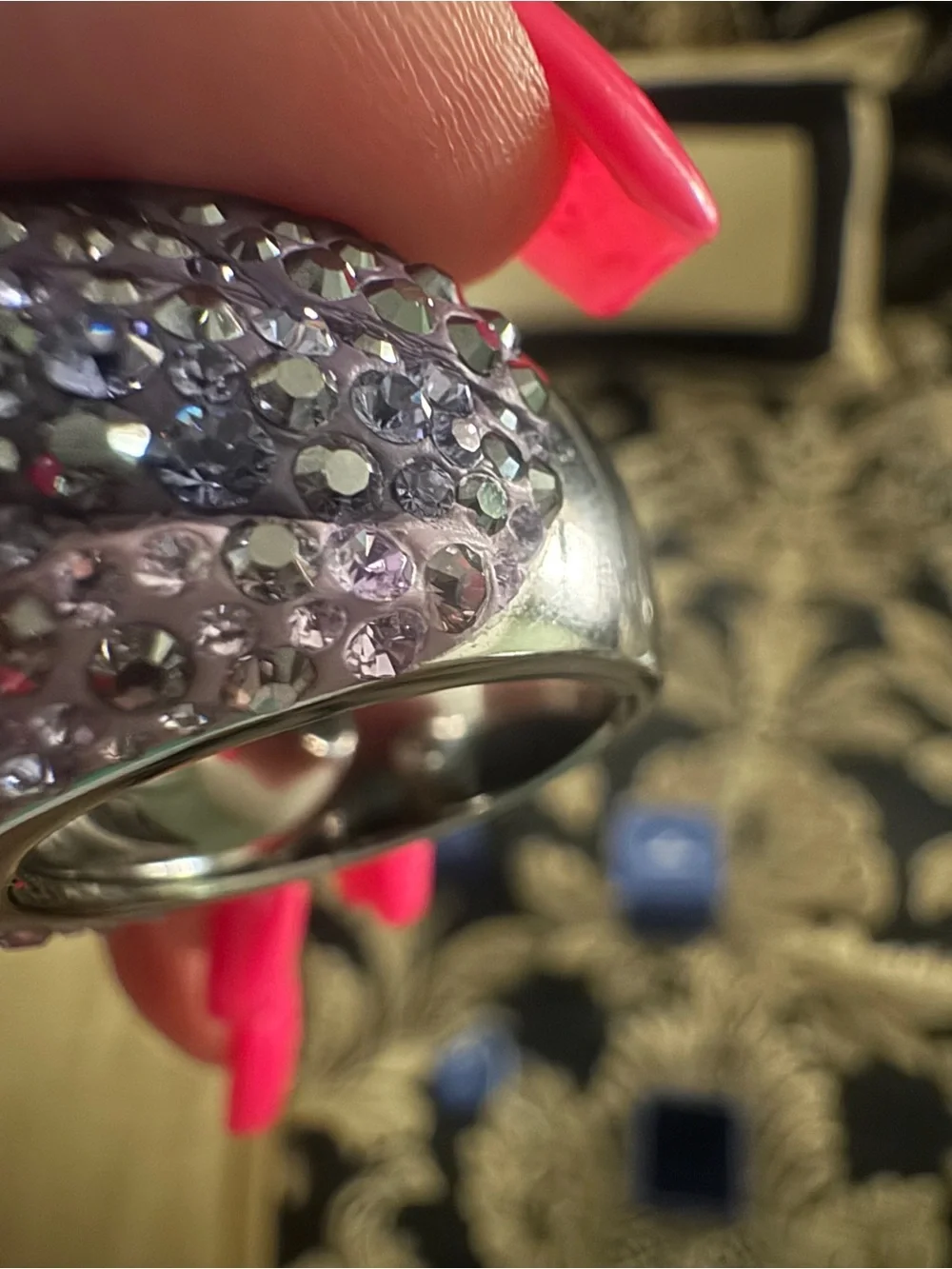 Swarovski Purple Pave Crystal Dome Ring